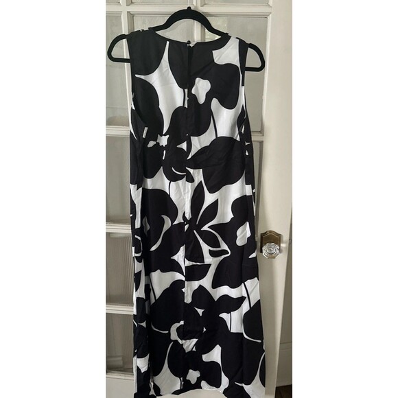 Floral Sheath Dress Women's 8/10 NWOT Black White Maxi - Picture 5 of 9